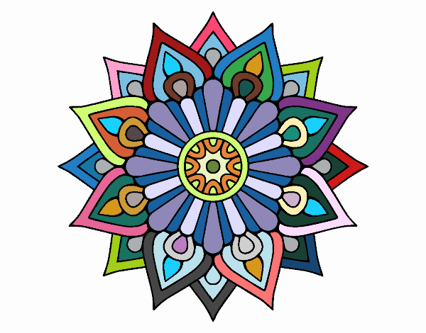 Un mandala destello floral