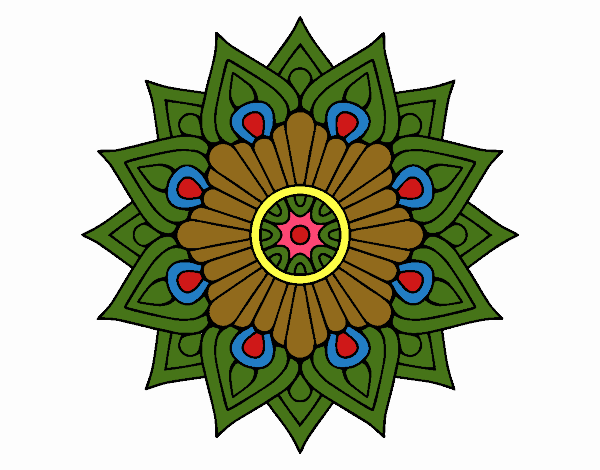 Un mandala destello floral