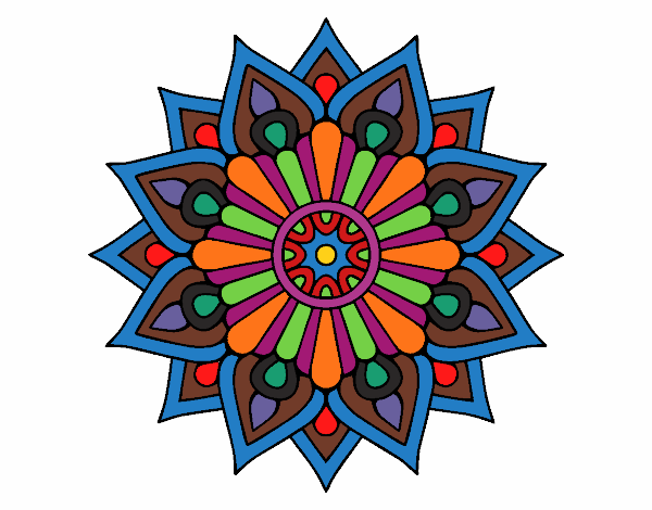 Un mandala destello floral