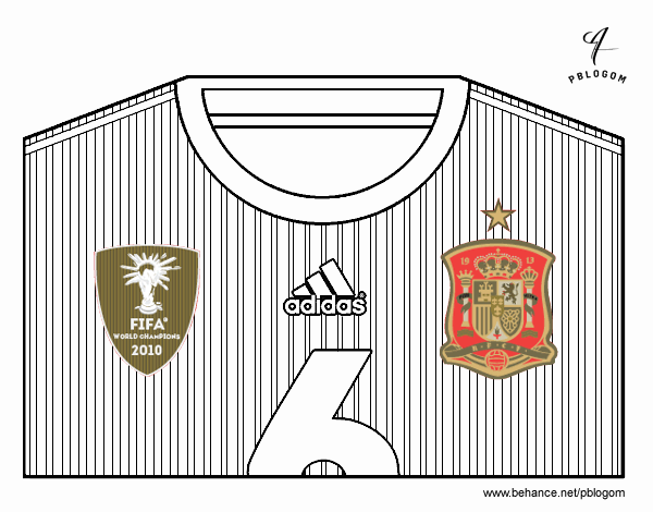 Camiseta del mundial de fútbol 2014 de España