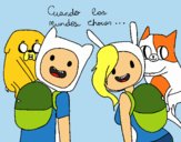 Finn y Jake con Fionna y Cake