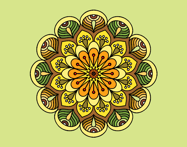 Mandala flor y hojas