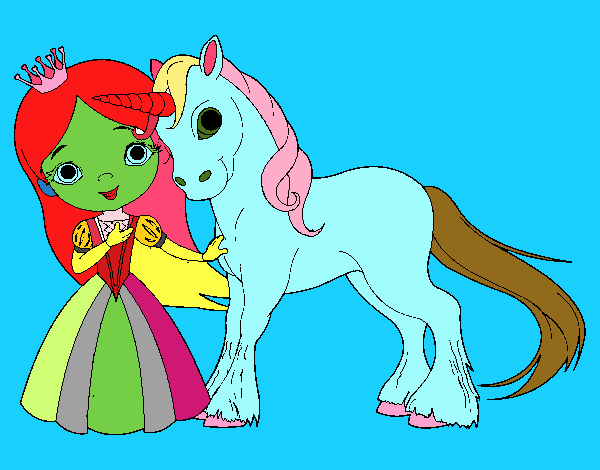 Princesa y unicornio