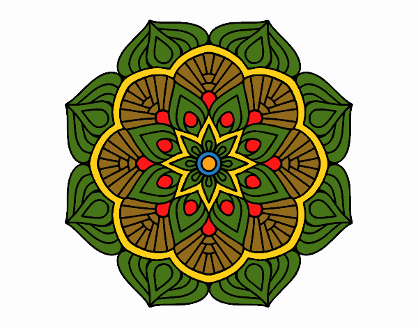 Un mandala de flor oriental