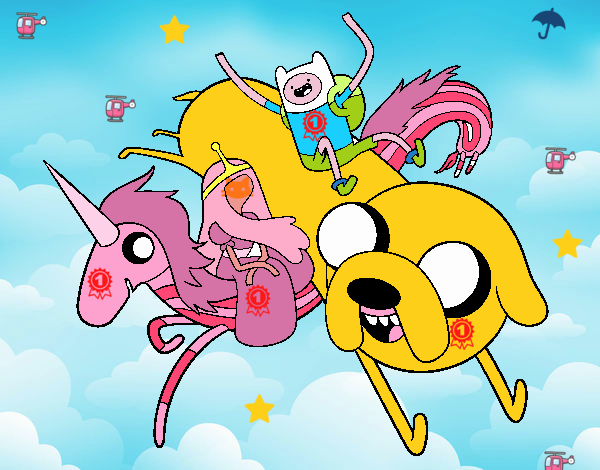 Finn y Jake con la Princesa Chicle