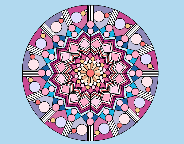 Mandala flor con círculos