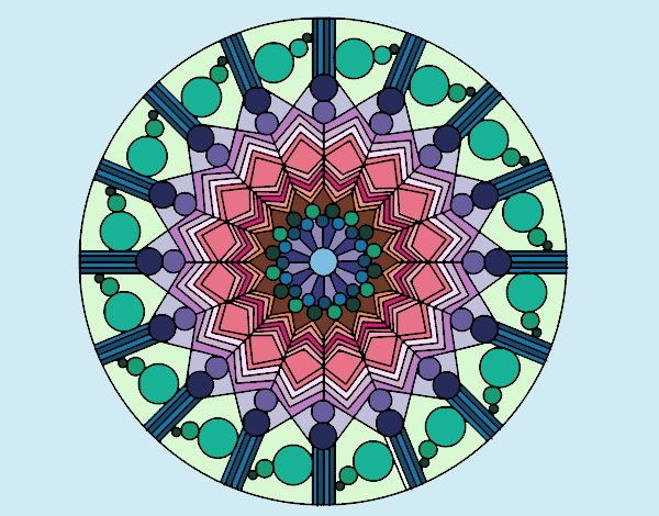 Mandala flor con círculos