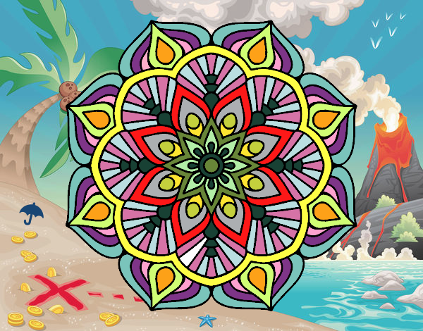 Un mandala de flor oriental