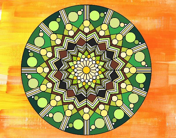 Mandala flor con círculos