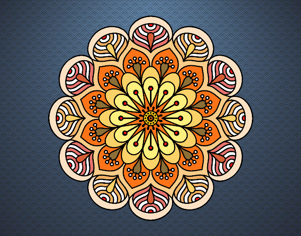 Mandala flor y hojas