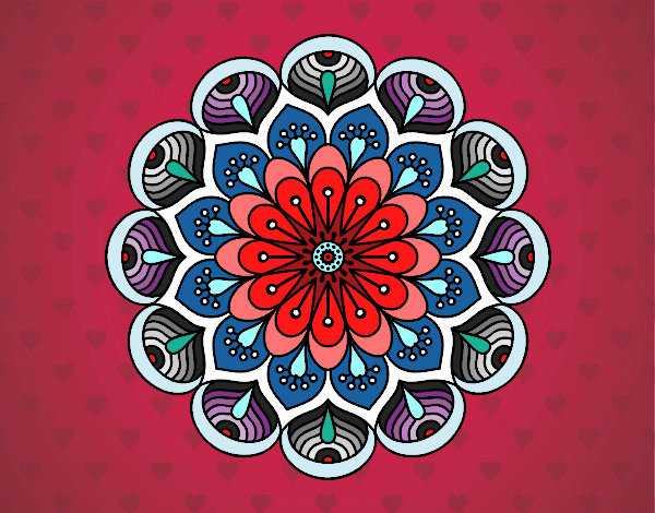 Mandala flor y hojas