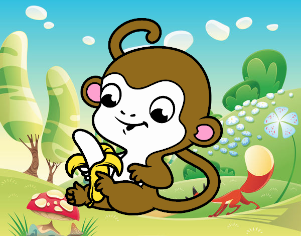 Monito con plátano