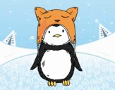 Pingüino con gorrito divertido