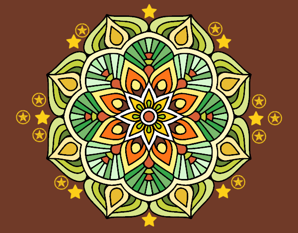 Un mandala de flor oriental