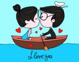 Beso en un bote