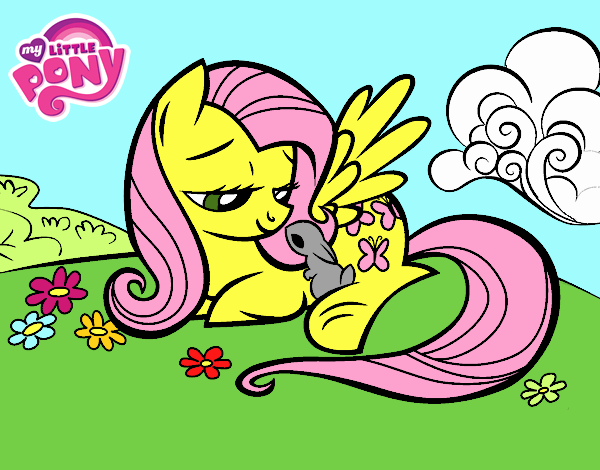 Fluttershy con un conejito