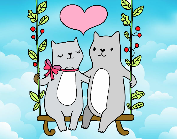 Gatitos enamorados