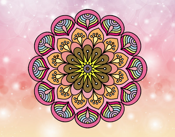 Mandala flor y hojas