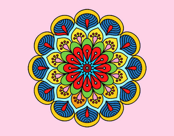 Mandala flor y hojas