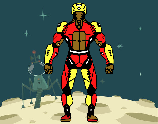 Robot luchador de espaldas