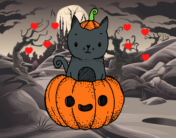 Un gatito de Halloween