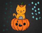 Un gatito de Halloween