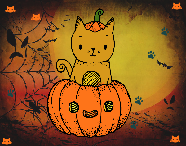 Un gatito de Halloween