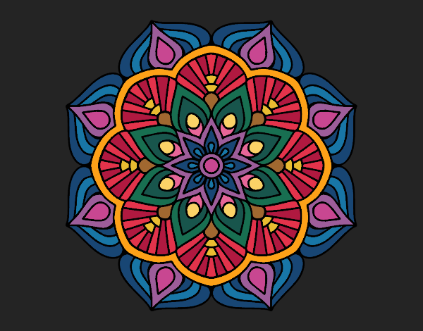 Un mandala de flor oriental