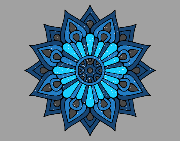 Un mandala destello floral