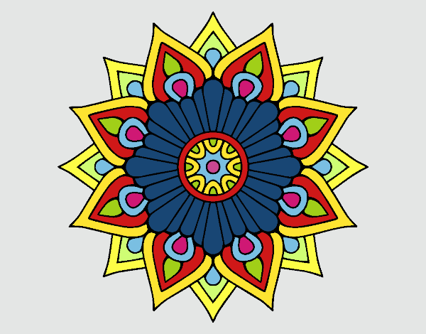 Un mandala destello floral