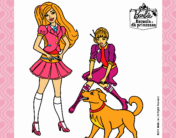 Barbie con su perrito y una amiga