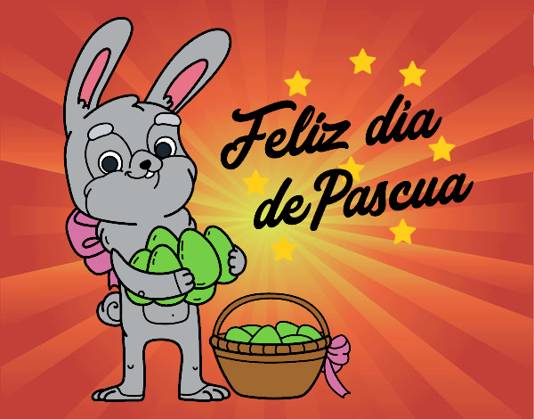 Conejo con muchos huevos de Pascua