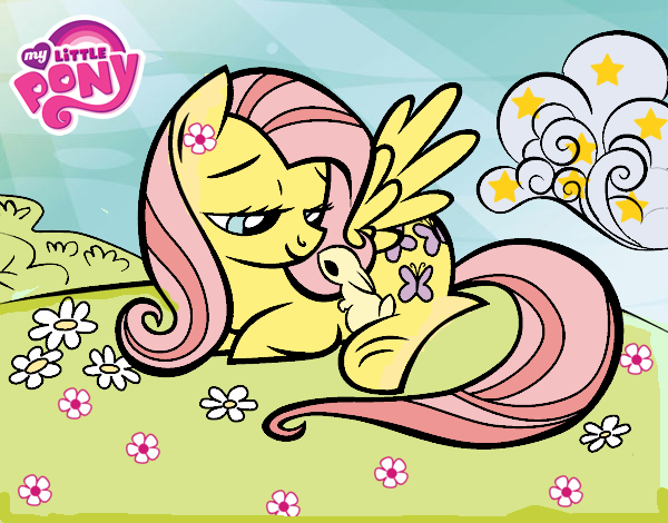 Fluttershy con un conejito