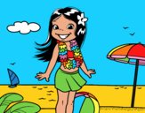 Niña en la playa