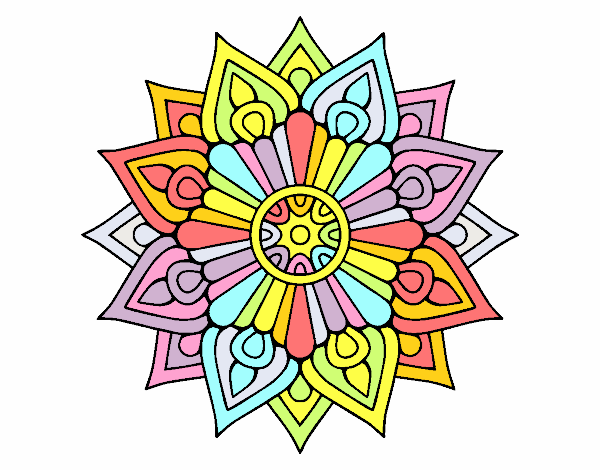 Un mandala destello floral