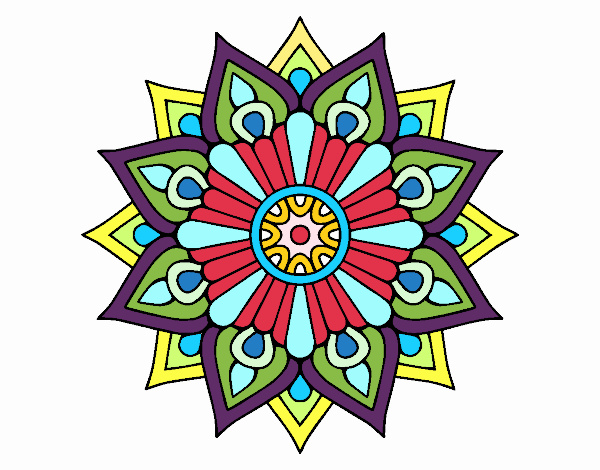 Un mandala destello floral