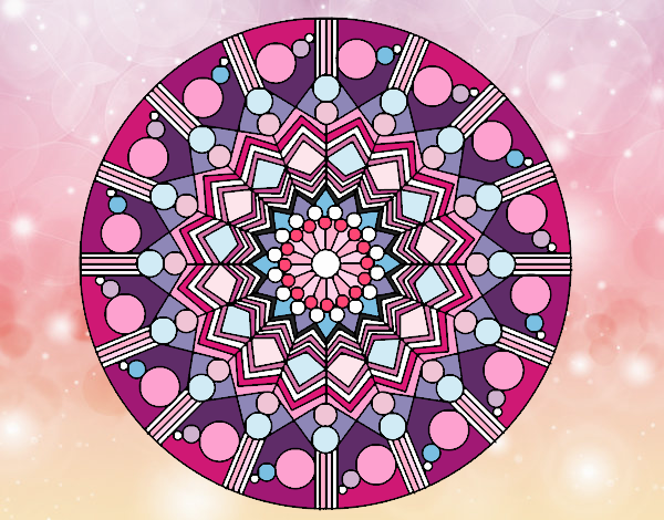 Mandala flor con círculos