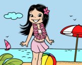 Niña en la playa