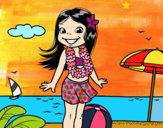 Niña en la playa