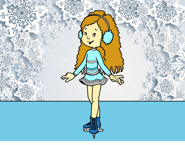 Niña patinadora sobre hielo