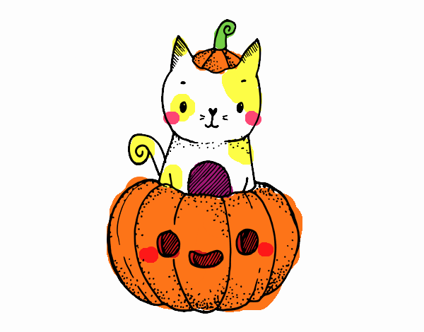 Un gatito de Halloween