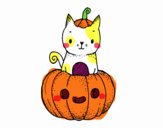 Un gatito de Halloween