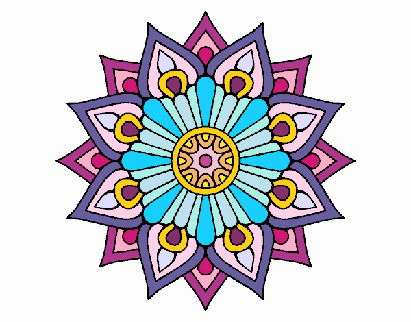 Un mandala destello floral