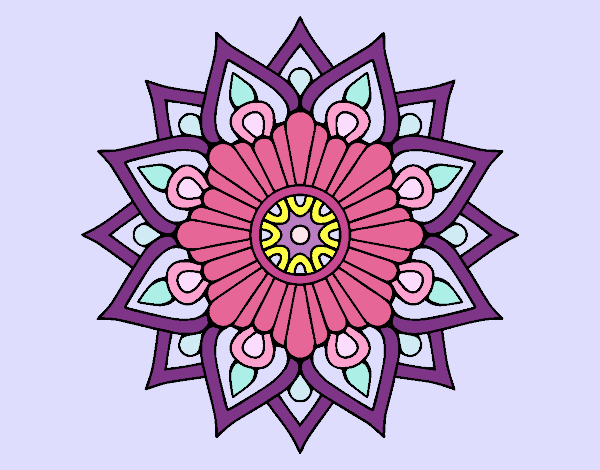 Un mandala destello floral