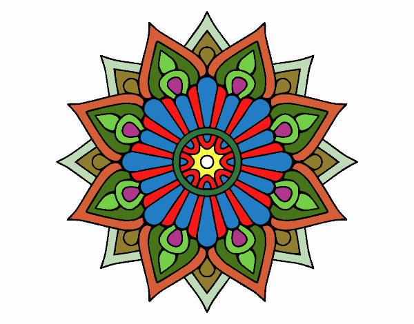 Un mandala destello floral