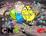 Finn y Jake abrazados