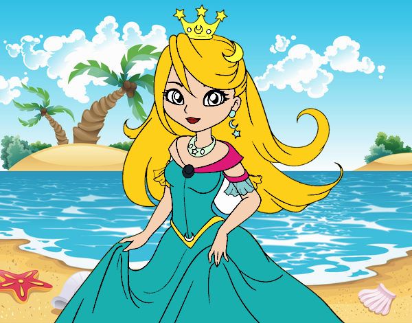 La princesa reina en la playa