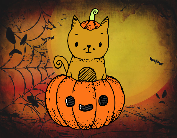 Un gatito de Halloween