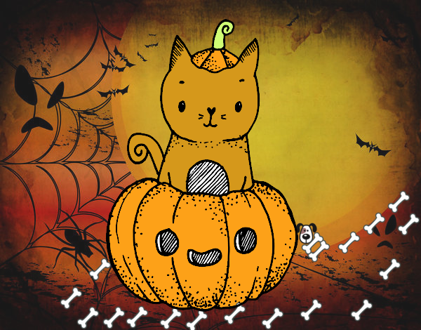 Un gatito de Halloween