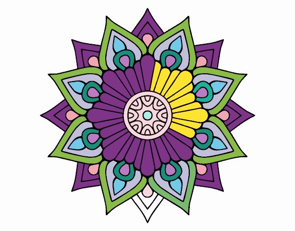 Un mandala destello floral